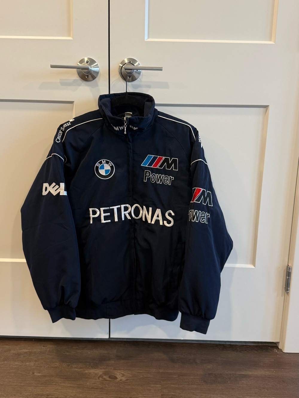 BMW Navy Racing-Style Petronas Puffer Jacket